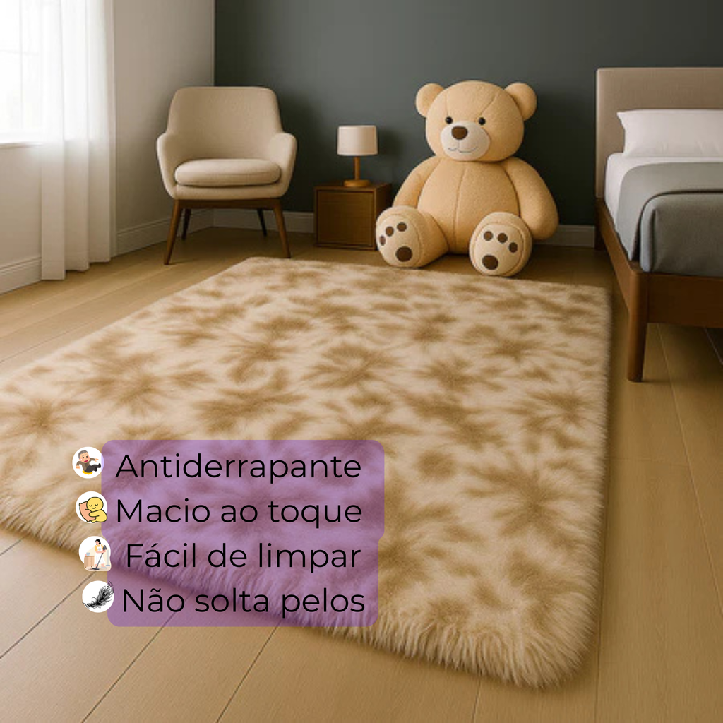 Tapete Peludo Antiderrapante - Conforto e Estilo Para Sala e Quarto