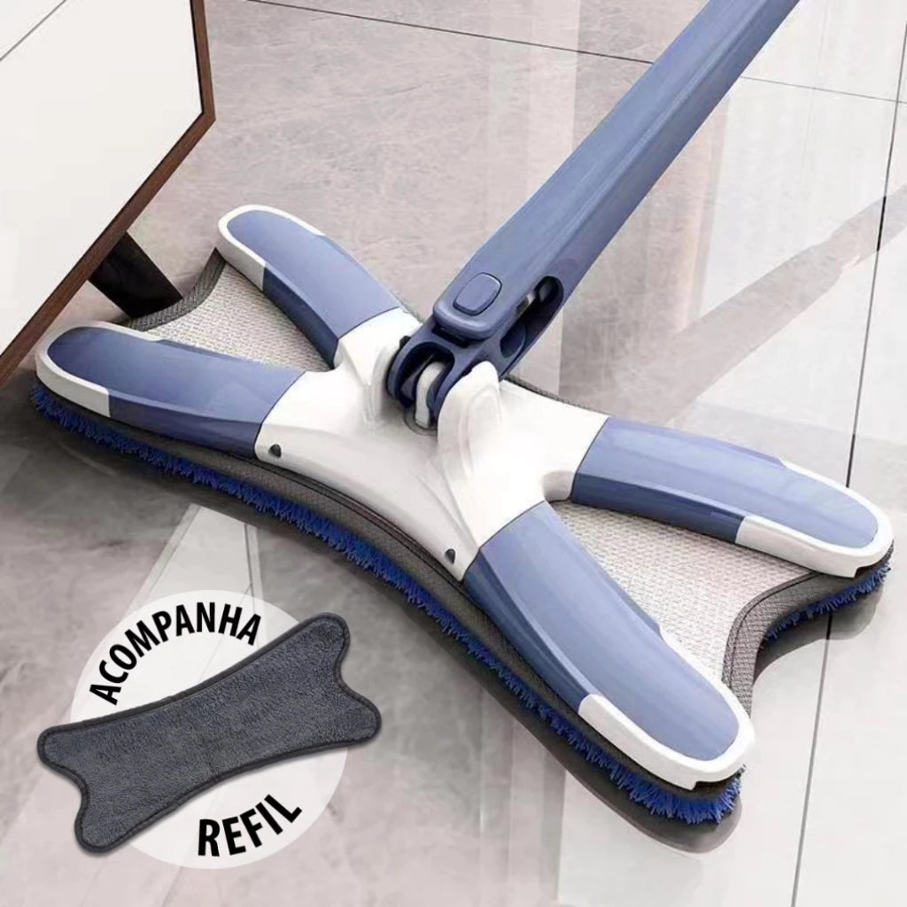 Esfregão Giratório Multiuso 2 Refis 130 comprimento Rodo Mágico Mop 360°
