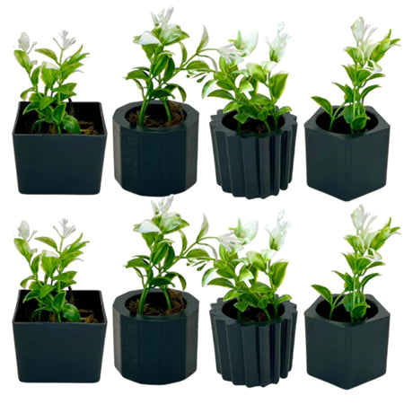 Kit com 8 Vasos Decorativos com Plantas Artificiais